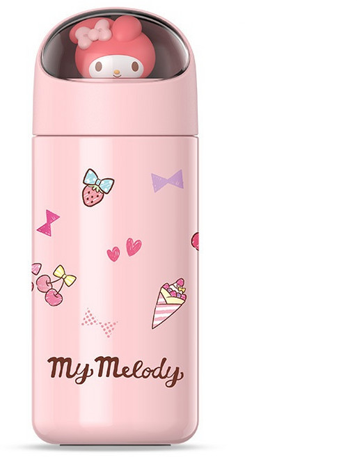 산리오 캐릭터 350ml 보온보냉 스텐 텀블러, 마이멜로디, 1개, 산리오 마이멜로디 우주캡슐 피규어 텀블러 350ml 3