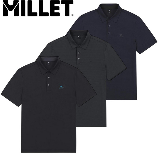 [매장발송] 밀레 남성 반팔티 카라 티셔츠 시원한 냉감 기능성 여름 작업 골프 등산 낚시