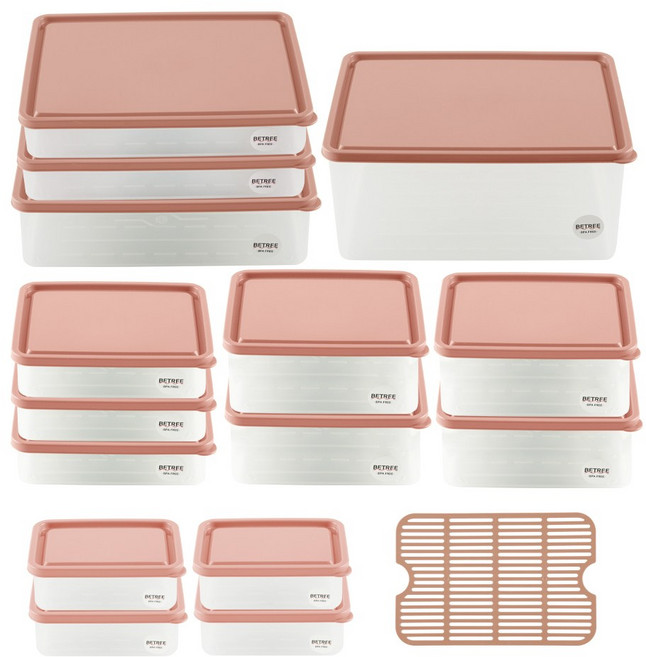 [슈퍼HOT][XEONIC] 제오닉 비트리 냉동실 보관용기 17종 S세트, 핑크, 1세트