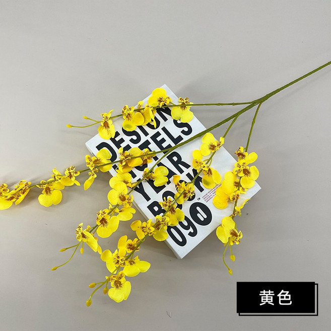 仿真文心蘭 居家裝飾, 黃色, 1個