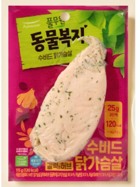 풀무원지구식단 동물복지 지구식단 수비드 닭가슴살 갈릭&허브, 30개, 115g