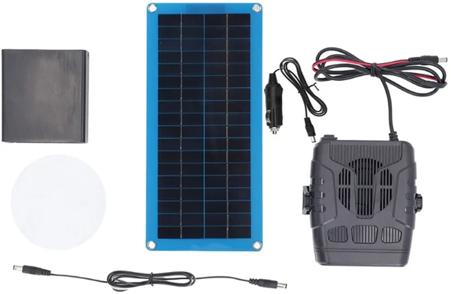 DC 12V 30W 태양광 패널 전원 겨울 전기 히터 건조 및 난방 윈드실드 디포거 창문 제빙기 자동차 태양열, 01 black 12V