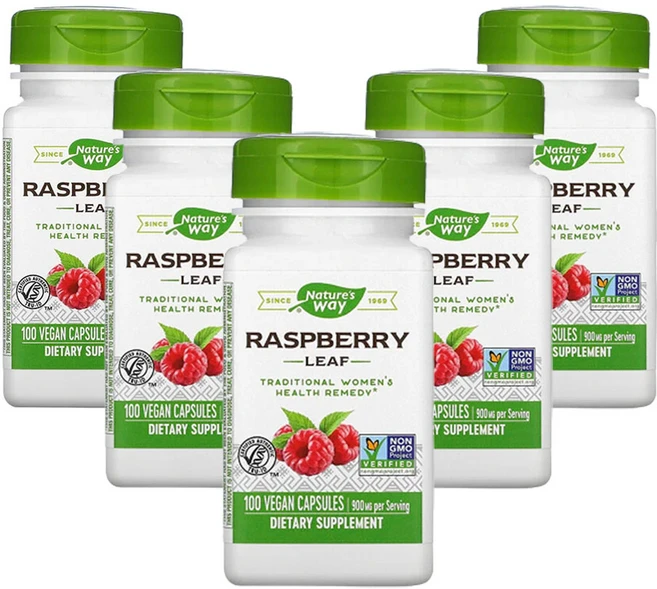 네쳐스웨이 라즈베리잎 450mg 비건 캡슐 100정, 5팩 - 쿠팡