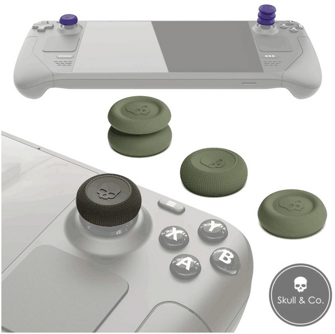 호환 스팀덱 ROG Ally 스틱커버 스틱캡 썸그립 스컬앤코, 블랙, 1개