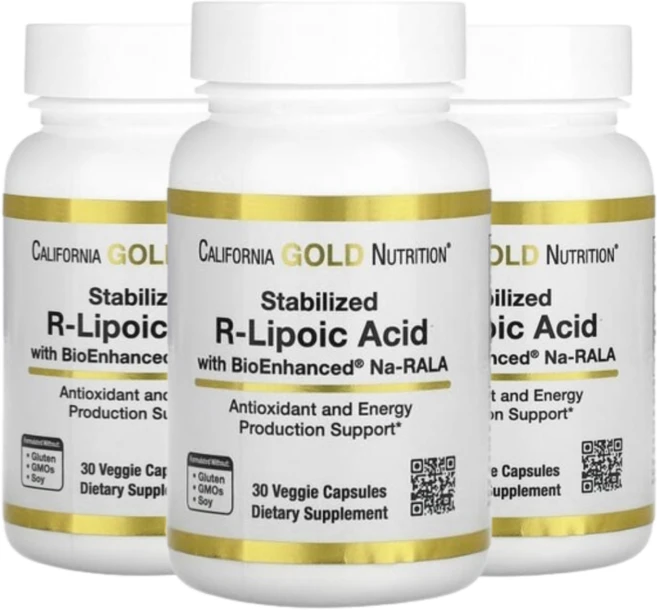 캘리포니아 골드 뉴트리션 알리포산 R-리포산 30캡슐 3통, 30정 - 쿠팡