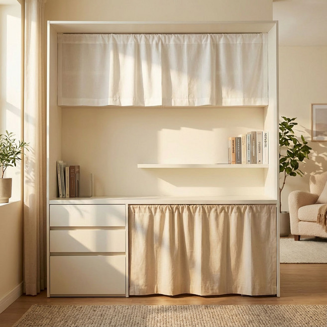 유스몰 광목 가리개커튼 도어 베란다 가리개 봉집형