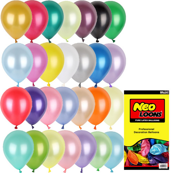 파티짱 펄풍선 국산 50개 100개 네오텍스 재미벌룬 풍선, 네오_30cm펄혼합_100개