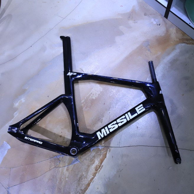 인터프로 미사일 프레임셋 카본 트랙 프레임 세트 경기용 픽시 자전거 블랙, 1개
