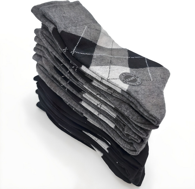 인정상회 신사양말 정장양말 긴목 고급 두꺼운 장목 검정 회색 무지 10켤레