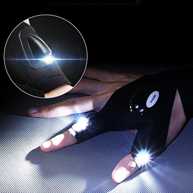 머레이 LED 램프 조명 랜턴 글러브 장갑 왼손-야간 등산 라이딩 밤낚시 작업, 오른쪽장갑