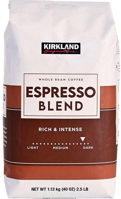 영국 커클랜드 KIRKLAND VEspresso Blend 에스프레소 블랜드 리치 & 인텐스 다크로스트 홀빈 원두커피, 3개, 1.13kg, 홀빈(분쇄안함)