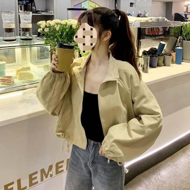 港風復古網紅寬鬆夾克外套女短款學生韓版BF秋季新款小個子棒球服