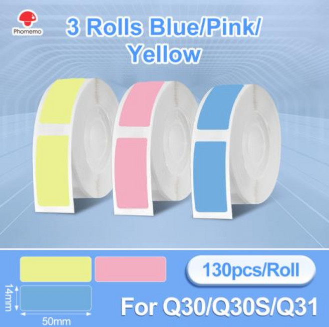 Phomemo Q30 라벨 메이커 기계 미니 포켓 열 프린터 DIY 날짜 스티커 무선 다양한 용지, 17 Color Sticker 14x50, 17) 색상 Sticker 14x50, 17)색상 Sticker 14x50