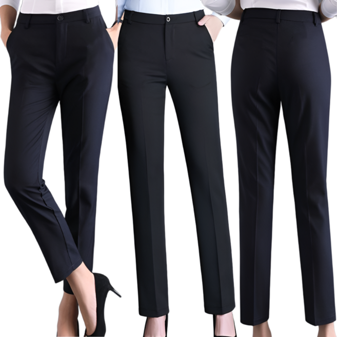 벨에라 빅사이즈 사계절 여성 하이웨스트 스트레이트핏 스판 슬랙스 정장바지