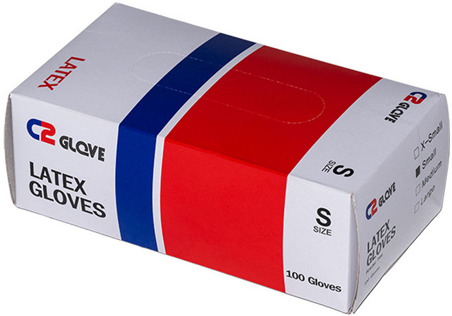 C2 식품용 요리용 일회용 라텍스 고무 장갑 100매, 아이보리, 1개
