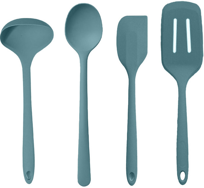 유일코리아 국산 파스텔 실리콘 미니 조리도구 4종 세트, 미니 다크민트, 1세트, (4종)
