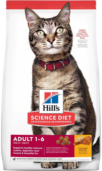 Hill's 希爾思 SCIENCE DIET 1~6歲成貓 特調食譜 乾糧, 1袋, 10kg, 雞肉