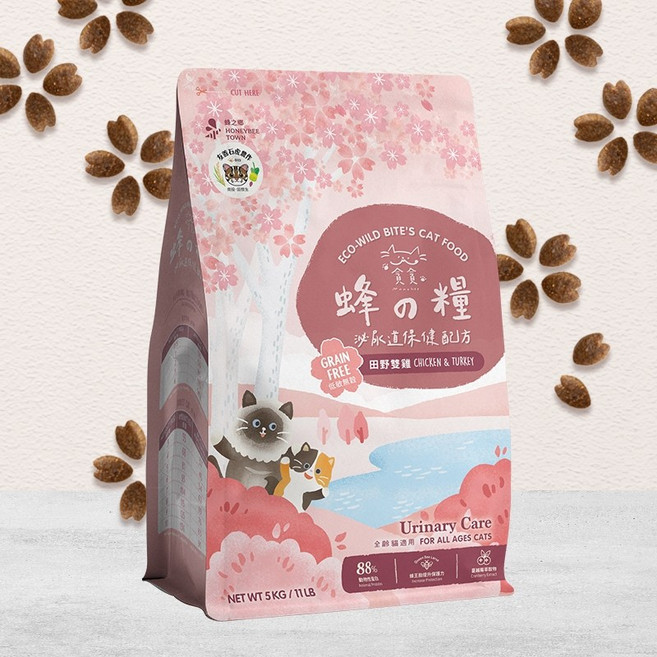 貪貪 Munchee 蜂之糧 低敏無穀凍乾鮮肉糧 田園雙雞貓飼料 450g, 1個, 泌尿道 田園雙雞 450g