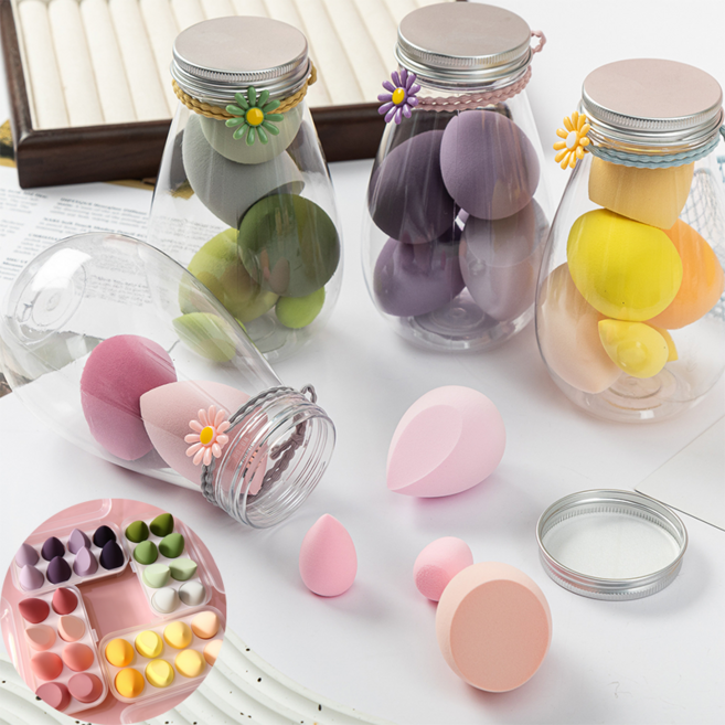 떡짐없는 밀착 부드러운 물방울퍼프, 1세트, 그린