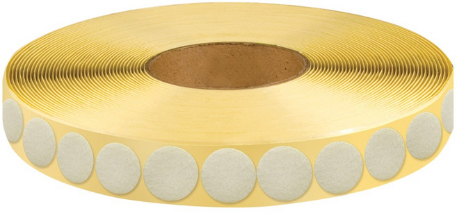 고무나라 원형 찍찍이 테이프 9m 흰색 까슬이 지름 25mm, 1개