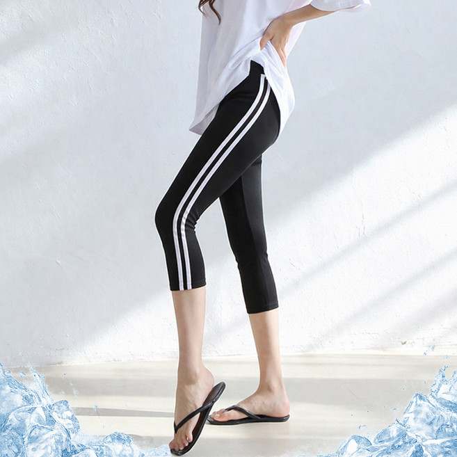 1+1 아이스쿨 옆라인 7부 레깅스 [국내생산 프리미엄] M~4XL 빅사이즈 요가 헬스 런닝