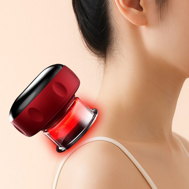 라이프엠디 무선 온열 부항기 가정용 자동 진공 흡입기 스마트 소형 부황기 충전식 미니 부항 괄사 전신 사혈 디톡스 부항컵 셀프 부황 펌프 마사지, LMD076R(레드, 1개