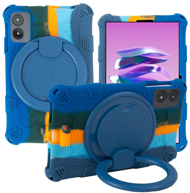 스냅케이스 ALLDOCUBE iplay 70 mini Pro / Turbo 호환 케이스 실리콘 회전 서클 거치대, 레인보우블루, 1개