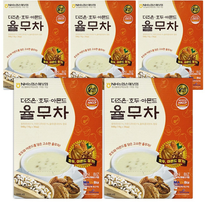 더조은 호두 아몬드 율무차 식사대용 선식 스틱, 5개, 36개입, 18g