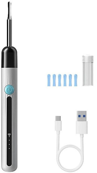 비주얼 귀 카메라 귀이개 무선 청소 키트 디지털 귀지 제거 도구 스푼 케이스, 2. White, 1개