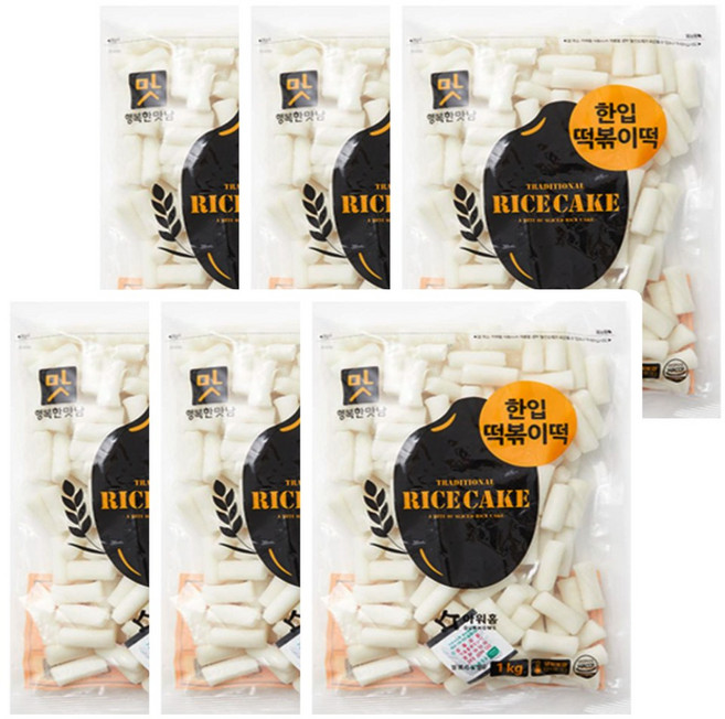 아워홈 행복한맛남 한입 떡볶이떡, 6개, 1kg