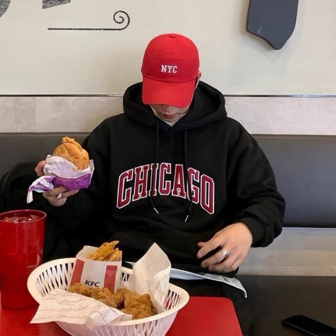 CHICAGO 韓系帽T 內刷毛 百搭 寬鬆