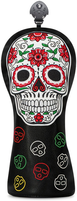 스컬 스티치 골프 드라이버 페어웨이 우드 유틸리티 헤드커버, 1개, Black