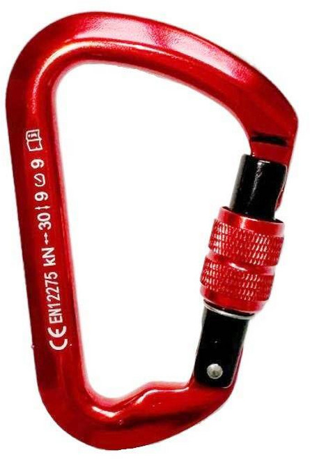 야외 Carabiner 암벽 등반 산 착륙 30kN 후크 높은 고도 알루미늄 합금 안전 버클 장비, Screw Red, 1개