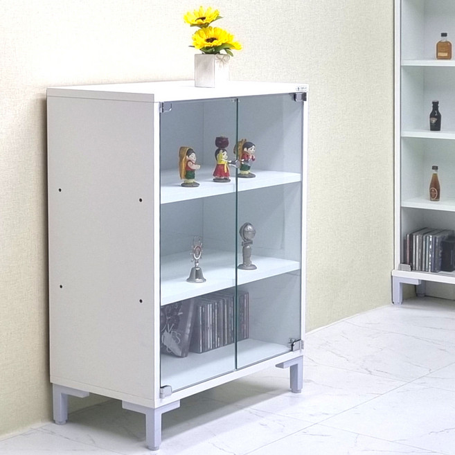 드림퍼니처 클래스796 유리문 깊이40cm 3단 장식장 진열장 피규어 미니어처 프라모델 소품 정리함 다용도 수납장 책장, 클래스796 유리문깊이40cm가로60cm3단 화이트
