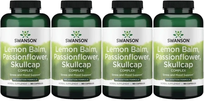 스완슨 레몬밤 시계 꽃 스컬캡 콤플렉스, 4개, 180정 - 쿠팡