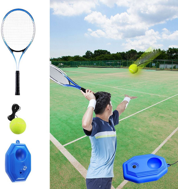 셀프 테니스 초보 혼자치는 실내 리턴볼 연습도구 라켓세트ssnn06012509+iiwfwf, 1개, 라켓 세트