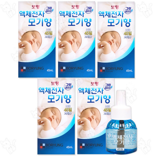 보령 애게전자모기향 리필 45일, 5개