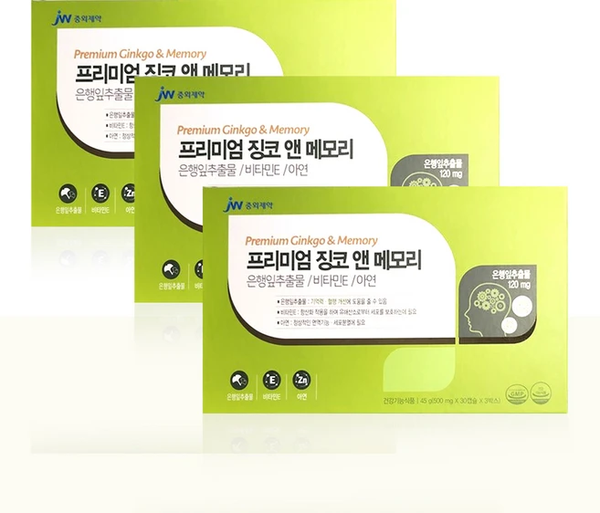 중외제약 프리미엄 징코 앤 메모리 GT, 90정, 3개 - 쿠팡