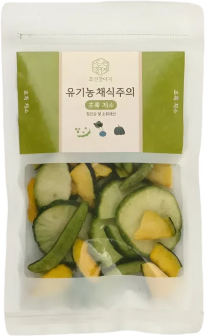 조선강아지 유기농 채식주의 강아지 비건 간식, 1개, 100g, 초록채소 - 쿠팡