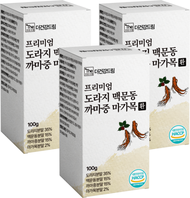 더건강드림 프리미엄 국내산 맥문동 도라지 까마중 마가목 환, 3개, 100g