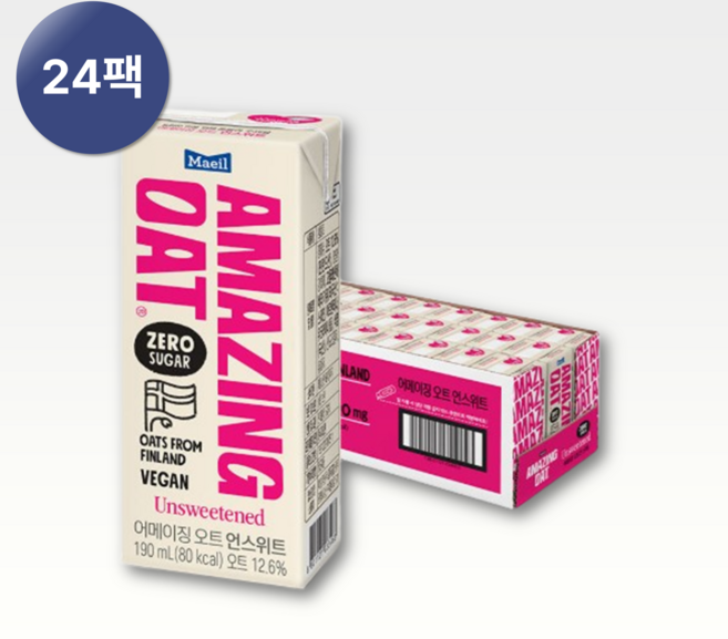 어메이징 오트 언스위트 190ml 24팩, 24개