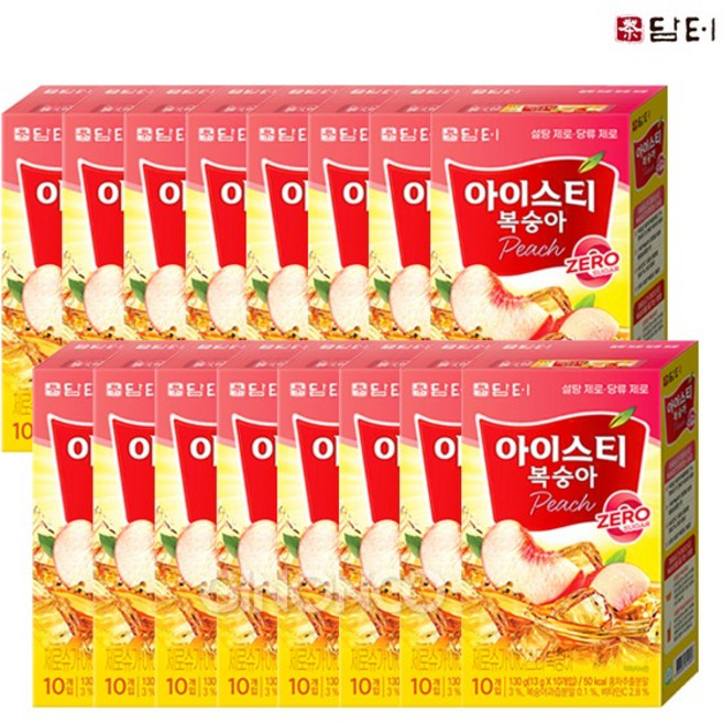 증정 지노앤코 담터 제로슈가 아이스티 10T 복숭아맛 홍차 분말 스틱 무설탕 무배, 13g, 10개입, 16개