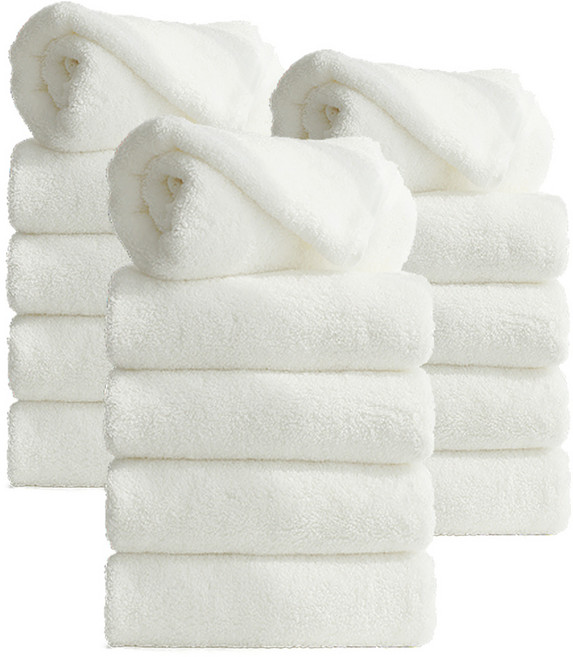 타월톡톡 국내생산 무형광 뱀부얀 항균 호텔수건 고급타올 200g, 15개, 화이트