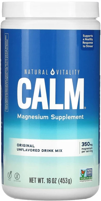 Natural Vitality CALM 마그네슘 보충제 드링크 믹스 오리지널 무맛 453g (16oz), Natural Vitality CALM 마그..., 1개 - 쿠팡