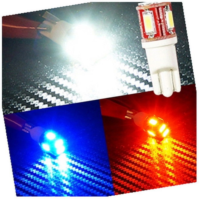 6발 LED전구 T10타입 12V24V 램프 트렁크 라이트, 24V 블루LED