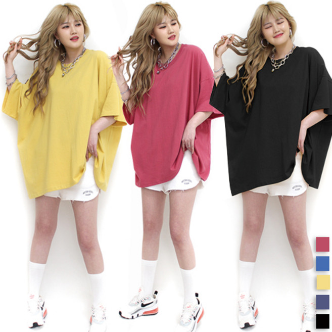 통통마녀 ] 스퀘어 박스 반팔 5 컬러 / 55~120 까지 착용가능 / 오버사이즈
