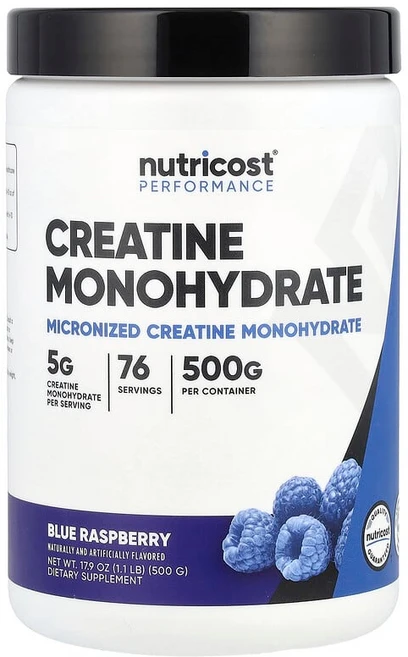 Nutricost ​운동 능력 크레아틴 일수화물 블루 라즈베리 500g(17.9oz) NCS-67530, 500g, 1 - 쿠팡