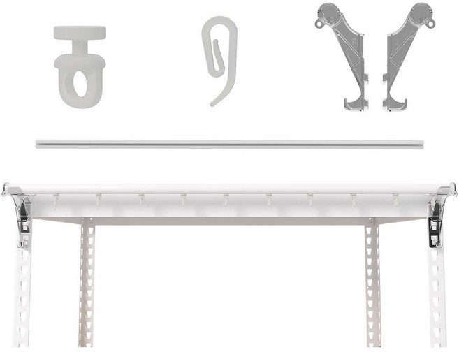 스피드랙 선반 기둥 커튼 악세서리 부속품, 1세트, 커튼봉세트 700mm