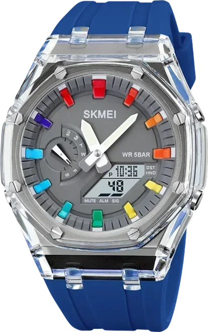 SKMEI 방수 남자 시계 카운트다운 스톱워치 Led 라이트 운동 손목 5 알람 2 2100 디지털