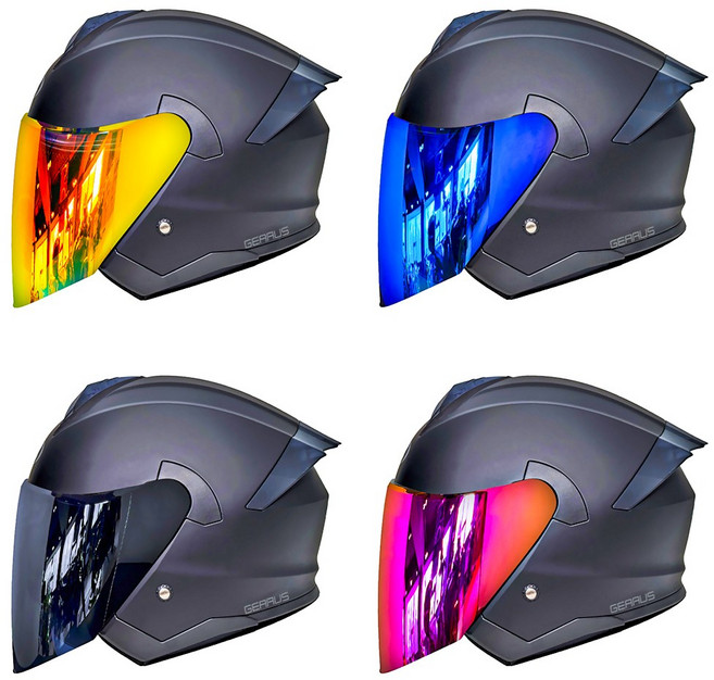 기어러스 오토바이 헬멧 Z9 초경량 스쿠터 헬멧 오픈페이스 헬멧 오토바이용품 배달대행 초경량헬멧, M, 기본 투명 쉴드